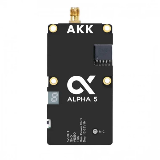 AKK Alpha 5 5W VTX - 4.9/5.8GHz 80CH 1w/2w/3w/5w Power Switchable Video